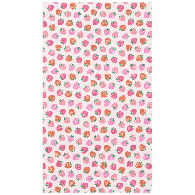 Strawberry Checks - Pink and Red Tablecloth (Front)