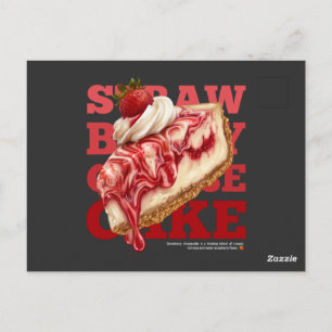 Strawberry Cheesecake Aesthetic Food (dark) Postcard