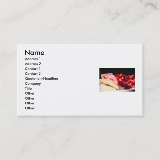 Customizable Strawberry Cheesecake And Orchids Business Card