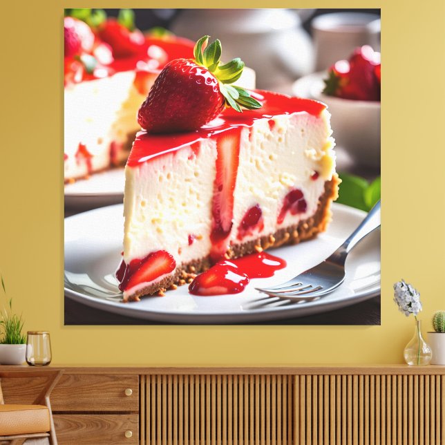 Strawberry Cheesecake Canvas Print (Insitu(LivingRoom))