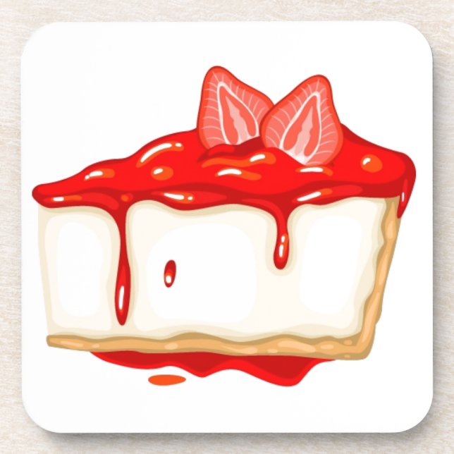 Strawberry Cheesecake delicious cake Beverage Coaster (Front)