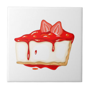 Strawberry Cheesecake delicious cake Ceramic Tile