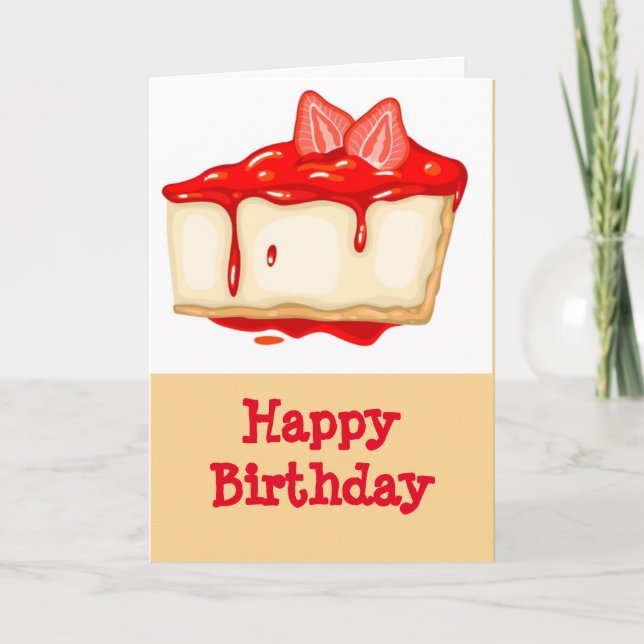Strawberry cheesecake fun birthday card (Front)