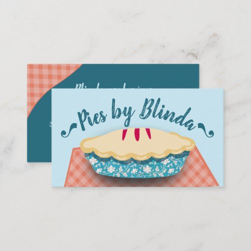 Strawberry cherry pie fruit pies bakery baking business card