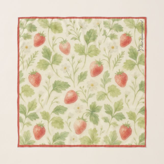 Strawberry Chiffon Scarf (Front)