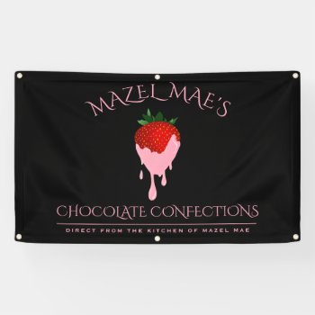 Strawberry Chocolate Covered Strawberry Banner by identica at Zazzle