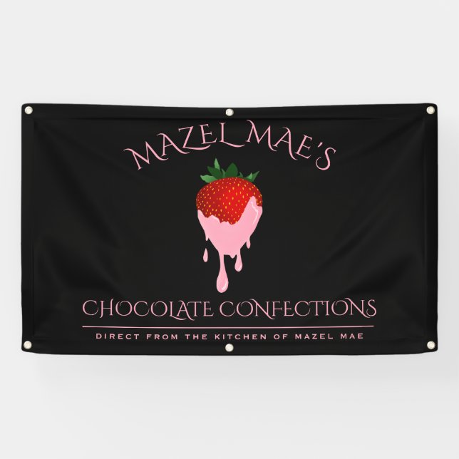 Strawberry Chocolate Covered Strawberry Banner (Horizontal)