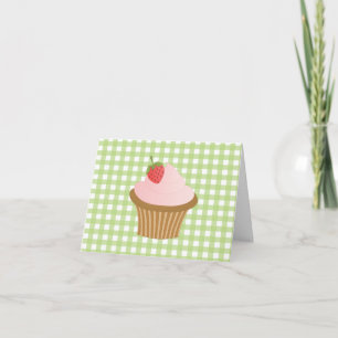 Strawberry Chocolate Cupcake Letterpress Thank You Card