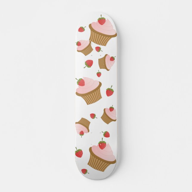 Strawberry Chocolate Cupcake Skateboard (Front)
