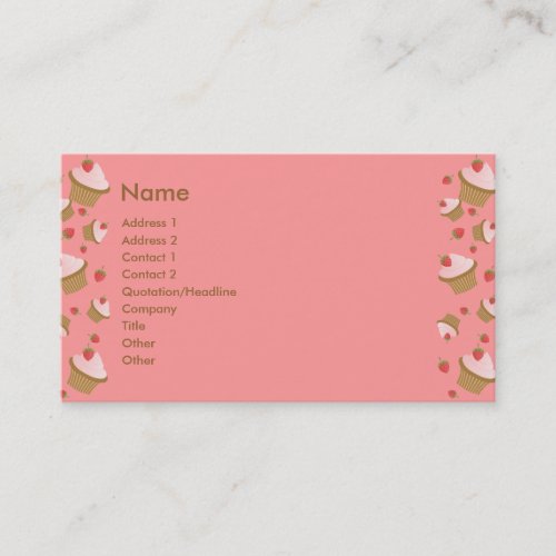 Strawberry Chocolate Cupcakes Business Card
