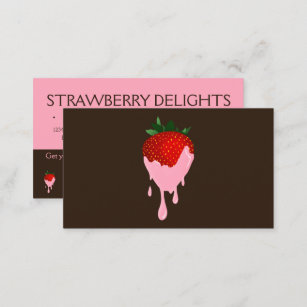 Minimalist Chocolate Covered Strawberries Card and Thank You Card