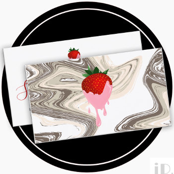 Strawberry Chocolate Strawberry Swirls Card by identica at Zazzle