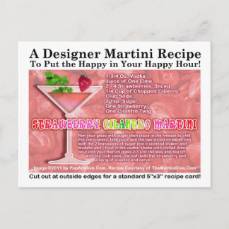 Strawberry Cilantro Martini Recipe Postcard