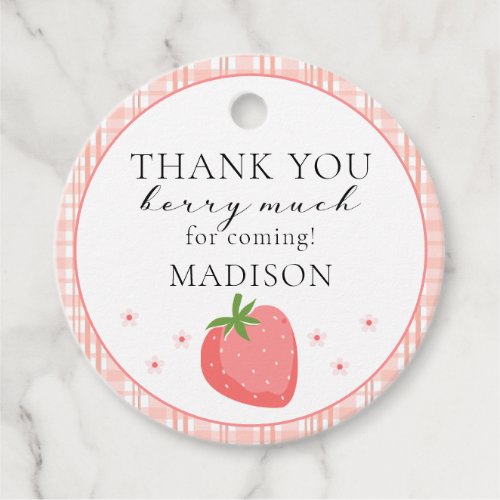 Strawberry Circle Favor Tag Thank You Berry Much