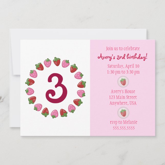 Strawberry Circle Invitation (Front)