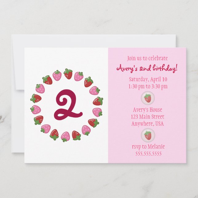 Strawberry Circle Invitation (Front)