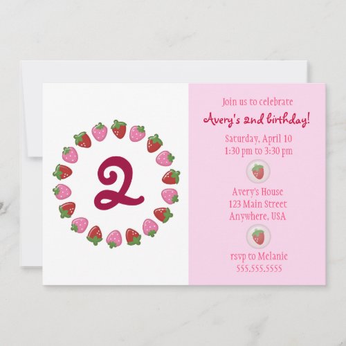 Strawberry Circle Invitation