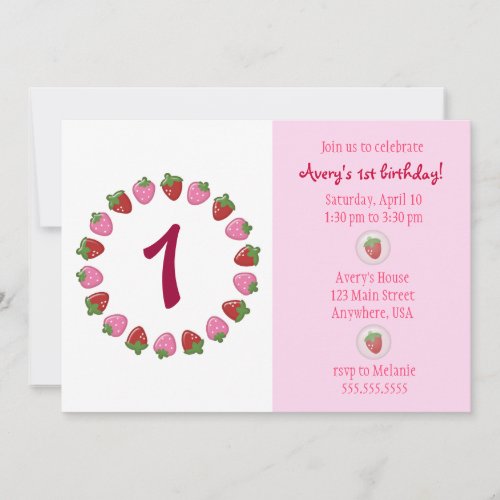 Strawberry Circle Invitation