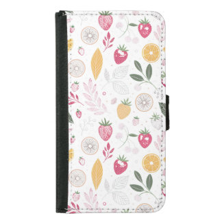Strawberry & Citrus Floral Wallet Case