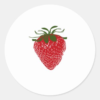 Strawberry: Classic Round Sticker by spiritswitchboard at Zazzle