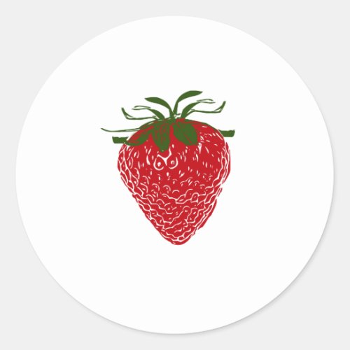 Strawberry Classic Round Sticker