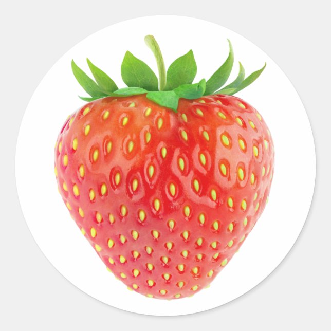 Strawberry Classic Round Sticker (Front)