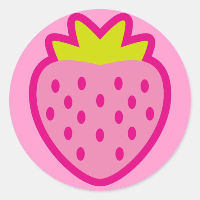 STRAWBERRY CLASSIC ROUND STICKER (Front)