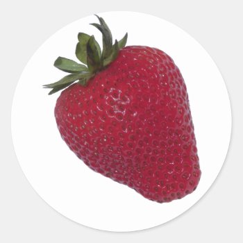 Strawberry Classic Round Sticker by abadu44 at Zazzle