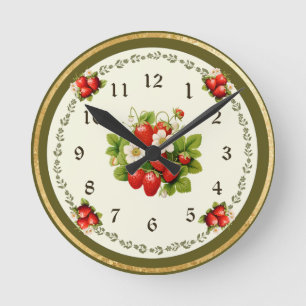 Strawberry Clock Loden Green Bavarian Look