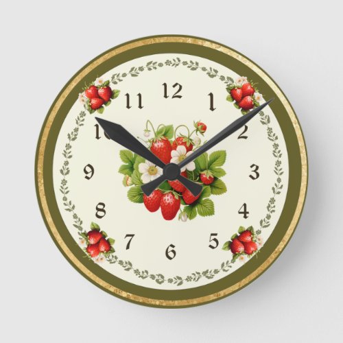 Strawberry Clock Loden Green Bavarian Look