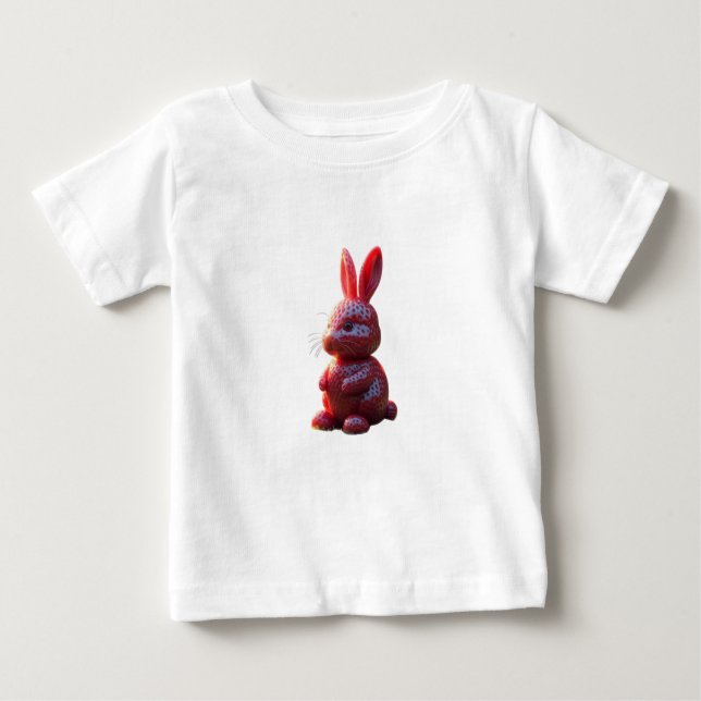 Strawberry-Coated Rabbit in a Golden Hour Garden Baby T-Shirt (Front)