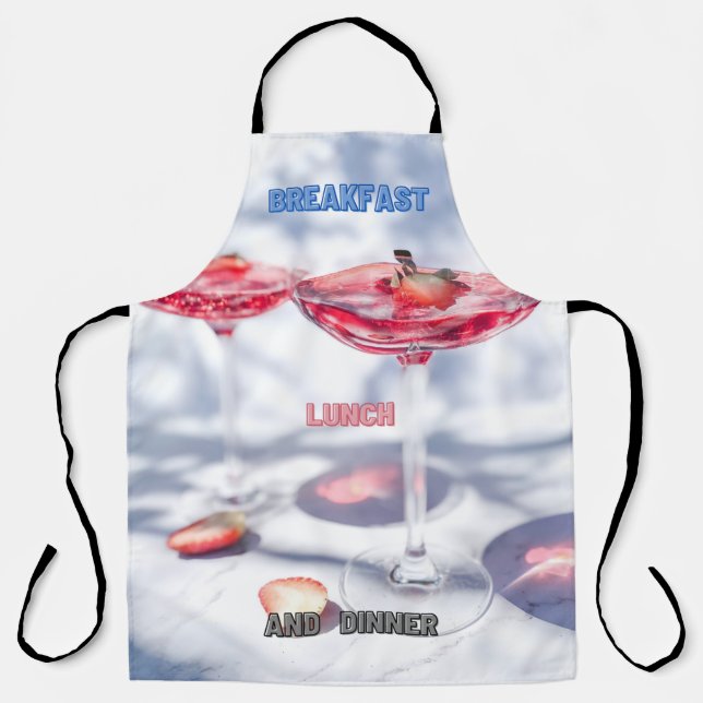 Strawberry Cocktail Breakfast Lunch Dinner Fun ... Apron (Front)