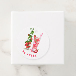 Strawberry Cocktail Gift Tags Custom Text