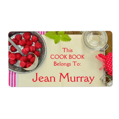 Strawberry Cook Book Label