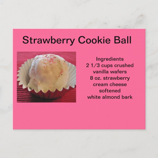 Strawberry Cookie Balls Postcard (Front)
