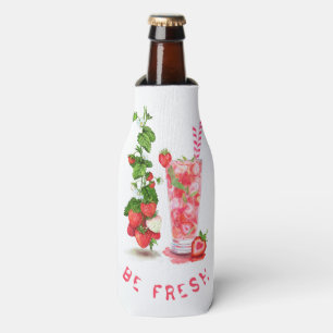 Strawberry Cool Drink Bottle Cooler - Your Text