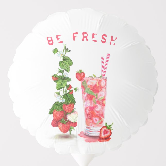 Strawberry Cool Drink Fruits Party Balloon Gift (Front)