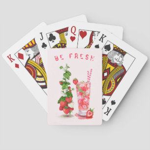 Strawberry Cool Party Drink Fruits Playing Cards