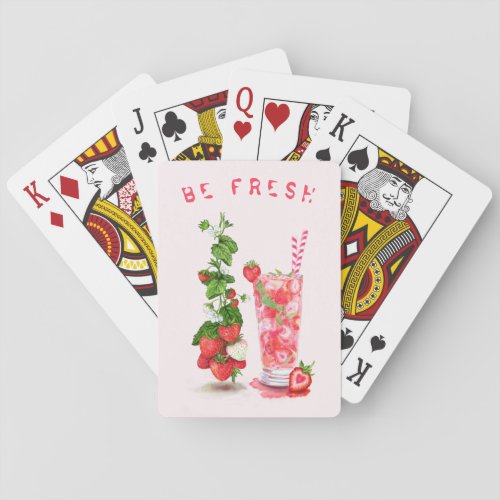 Strawberry Cool Party Drink Fruits Playing Cards