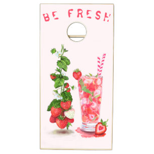 Strawberry Cornhole Set Juice Drink Summer Party