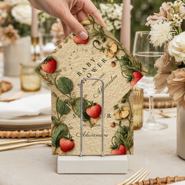 Strawberry Cottagecore Baby Shower Napkins (Creator Uploaded)
