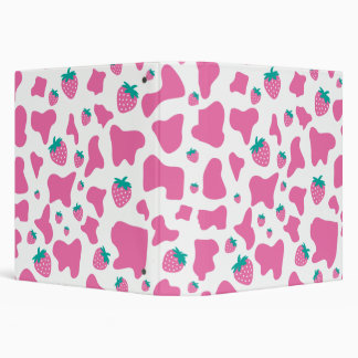 Strawberry Cow 3 Ring Binder