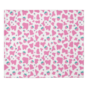 Strawberry Cow Cascading Strawberries Duvet Cover