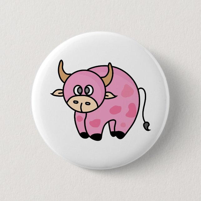 Strawberry Cow Costume Cute Design Ideas Cartoon Button (Front)