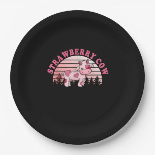 Strawberry Cow Cute Paper Plates
