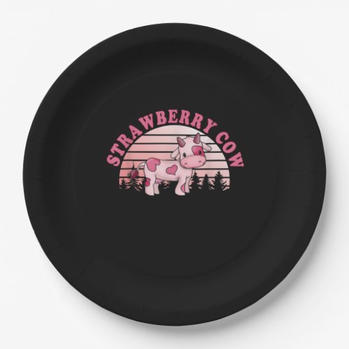 Strawberry Cow Cute Paper Plates