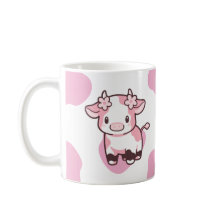 Strawberry Cow Cute Pink Mug with Name