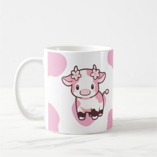 Strawberry Cow Cute Pink Mug with Name