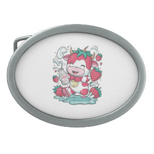 Strawberry Cow Kawaii Anime Strawberry Milk _4 Belt Buckle