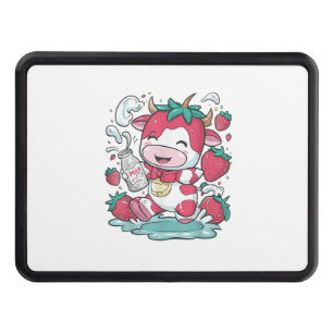 Strawberry Cow Kawaii Anime Strawberry Milk _4 Hitch Cover